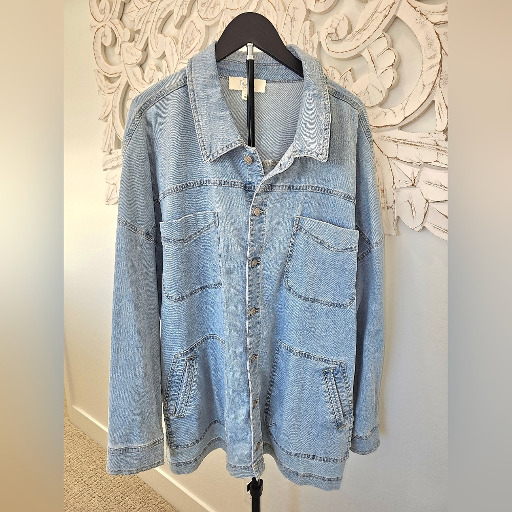 NWT Nurture Classic Women's Lightweight Denim Blue Jean Jacket - 2X - Picture 2 of 6